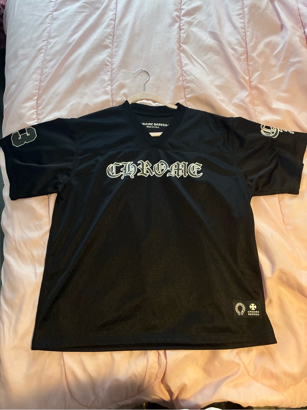 Chrome Hearts Black Mesh Logo Football Jersey